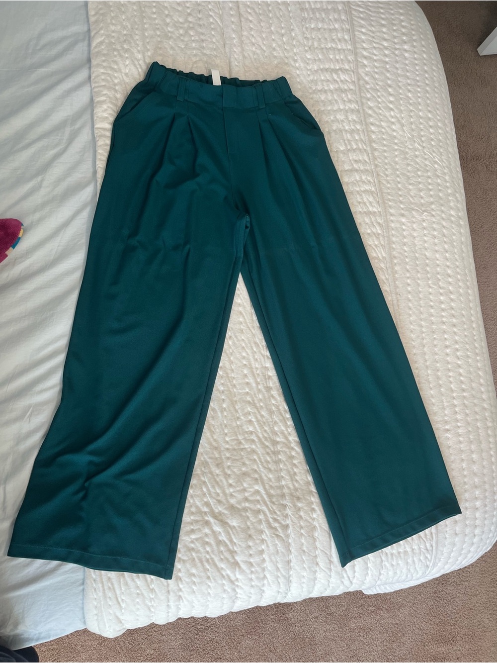 HALARA Teal Wide-Leg High-Rise Pants